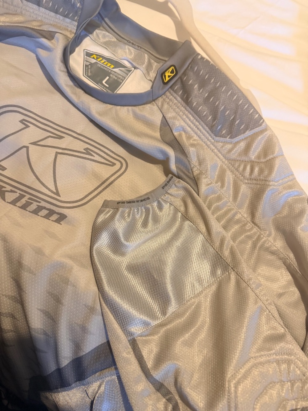 Klim Men’s Silver Motocross Jersey - Lightweight Performance - Picture 5 of 7